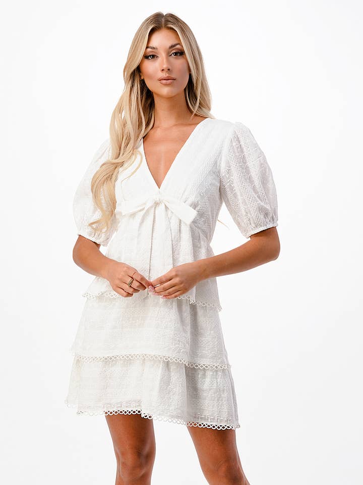 Eyelet Babydoll Dress - White