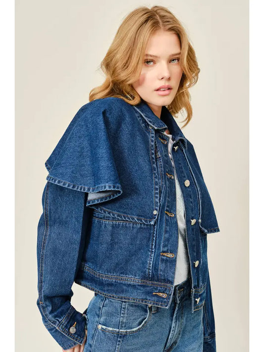 Cape Denim Jacket - Dark Denim