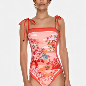 Reversible One Piece Swimsuit - Crossing Red