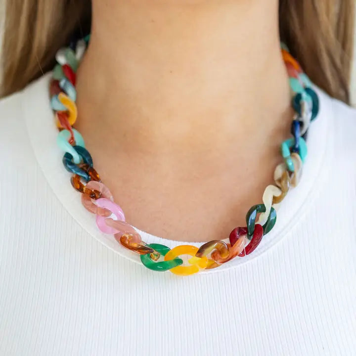 Girls Just Want To Have Fun Resin Necklace
