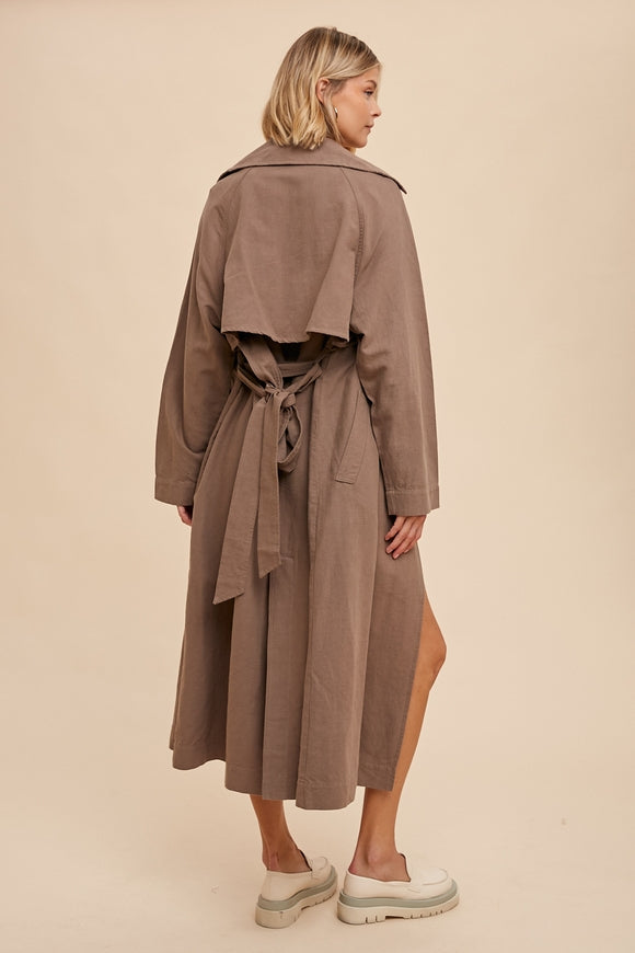 Long Line Trench Coat - Truffle