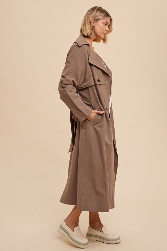 Long Line Trench Coat - Truffle