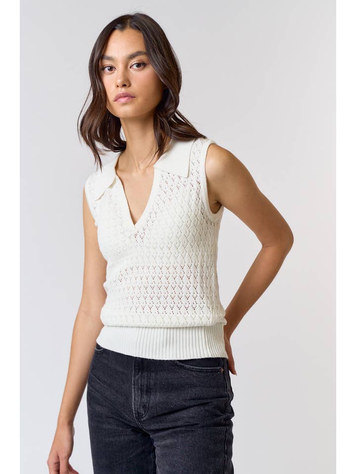 Sleeveless Sweater - Ivory