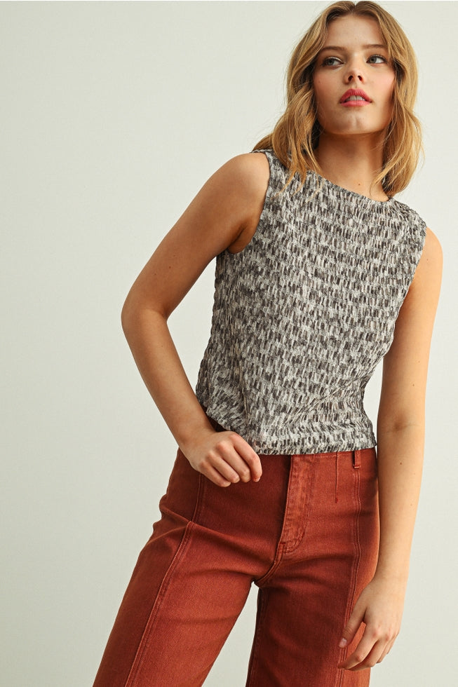 Sleeveless Knit Top - Moon Grey