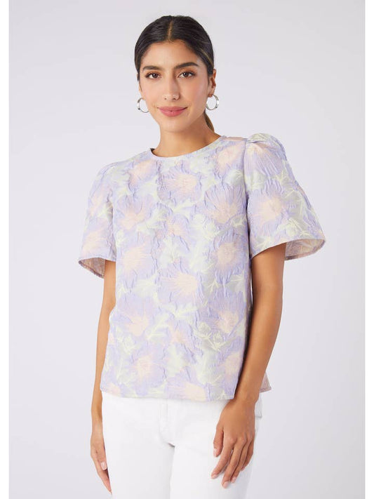 Marty Top - Floral Jacquard