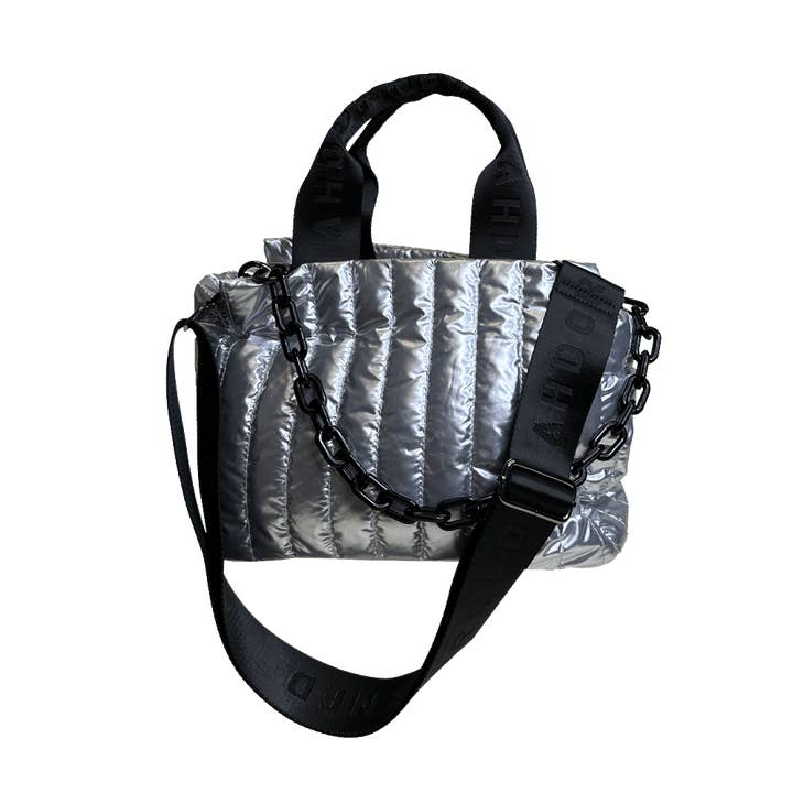 Rosie Quilted Tote - Silver