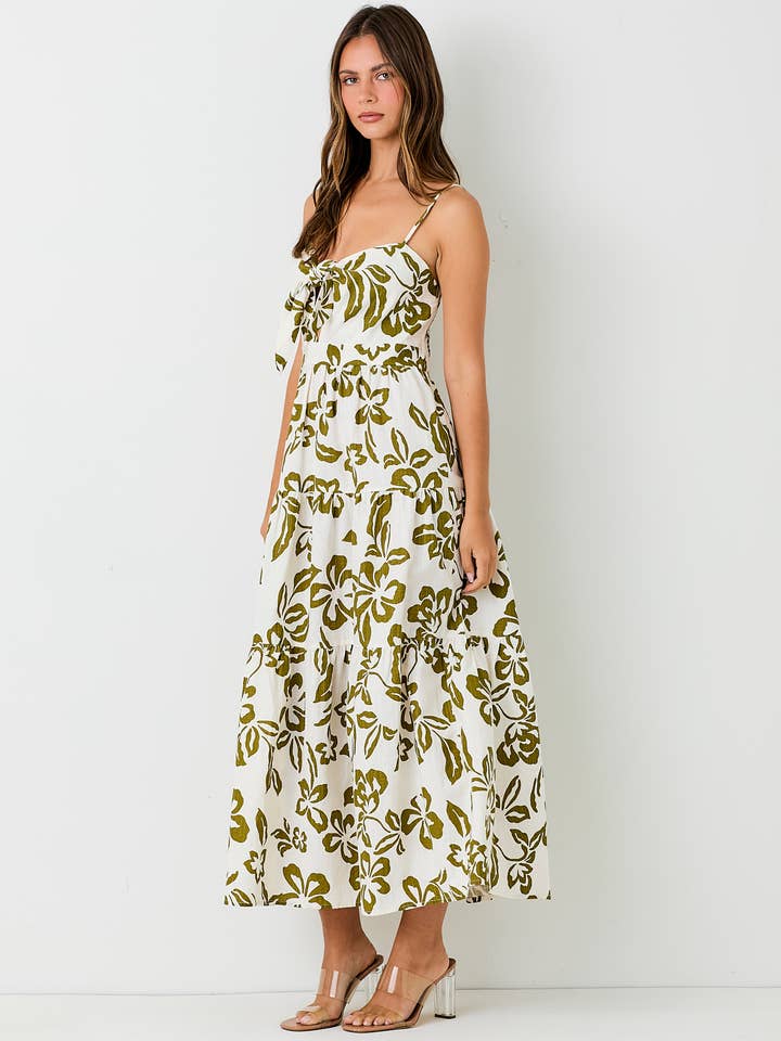 Woven Spaghetti Maxi Dress - Cream
