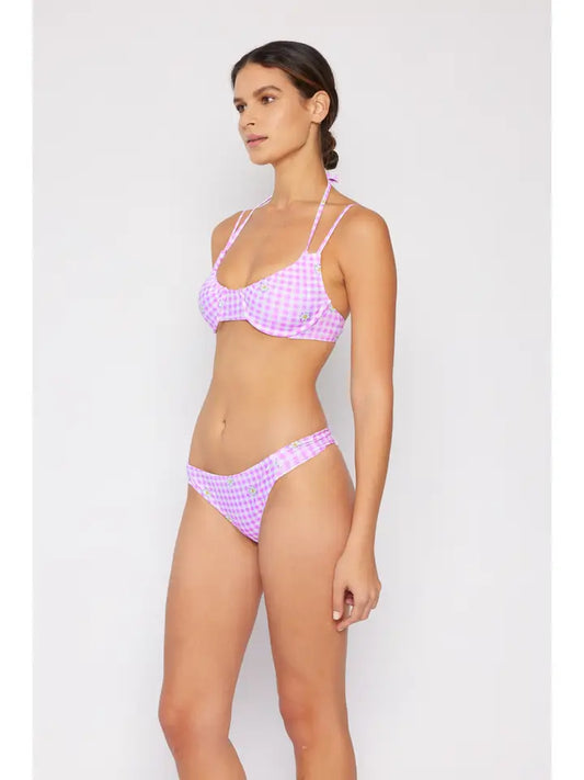 Underwired String Detail Bikini - Berry