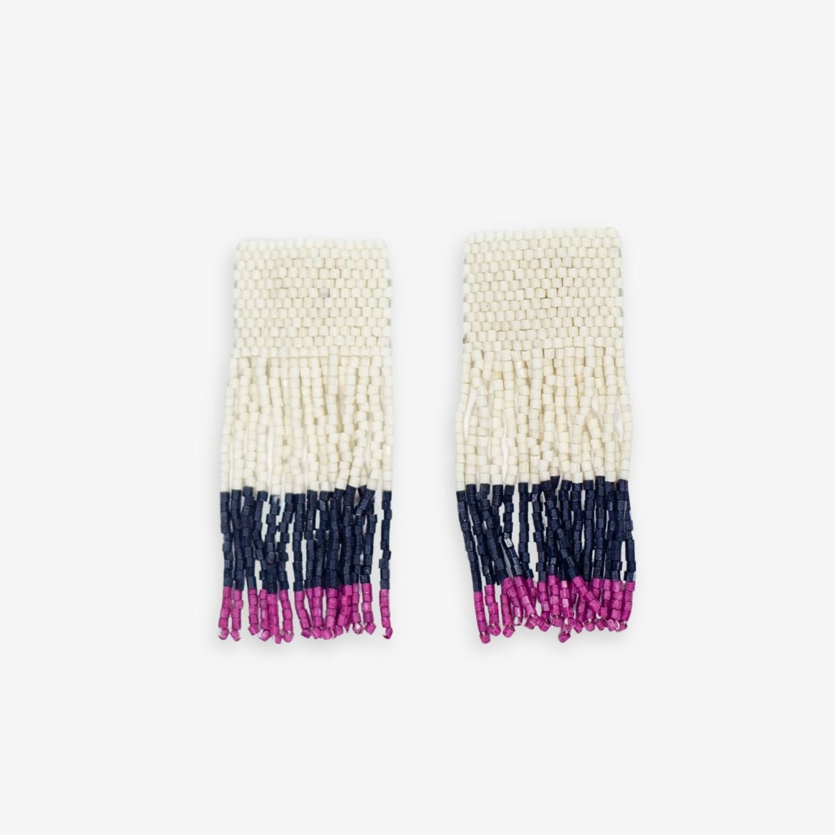 Ava Beaded Fringe Earrings - Magenta