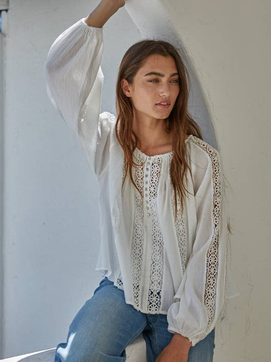 Ethereal Gauzy Top - White