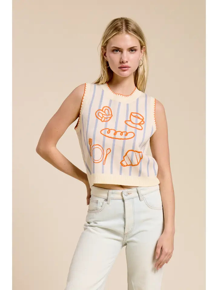 Café Riviera Sweater Vest Top