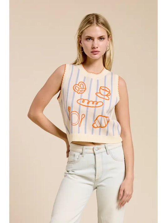 Café Riviera Sweater Vest Top