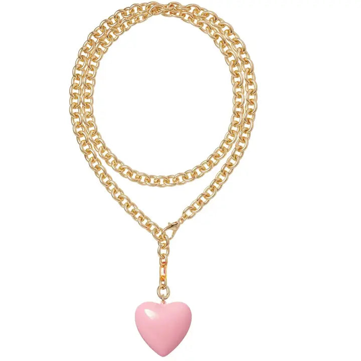 Amour Heart Pendant - Pink