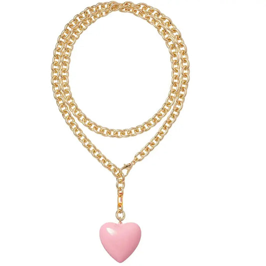 Amour Heart Pendant - Pink