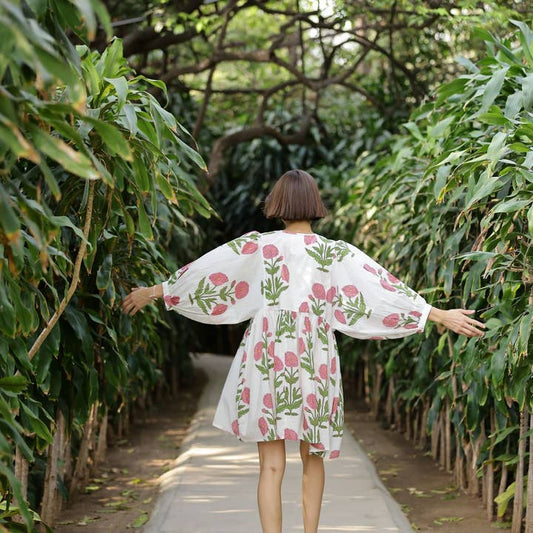 Taj Mini Dress - Pink Flower