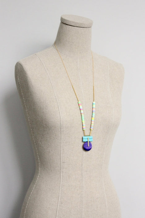 Turquoise and Indigo Chain Necklace