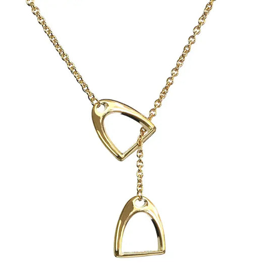 Colt & Filly Stirrup Necklace - Gold