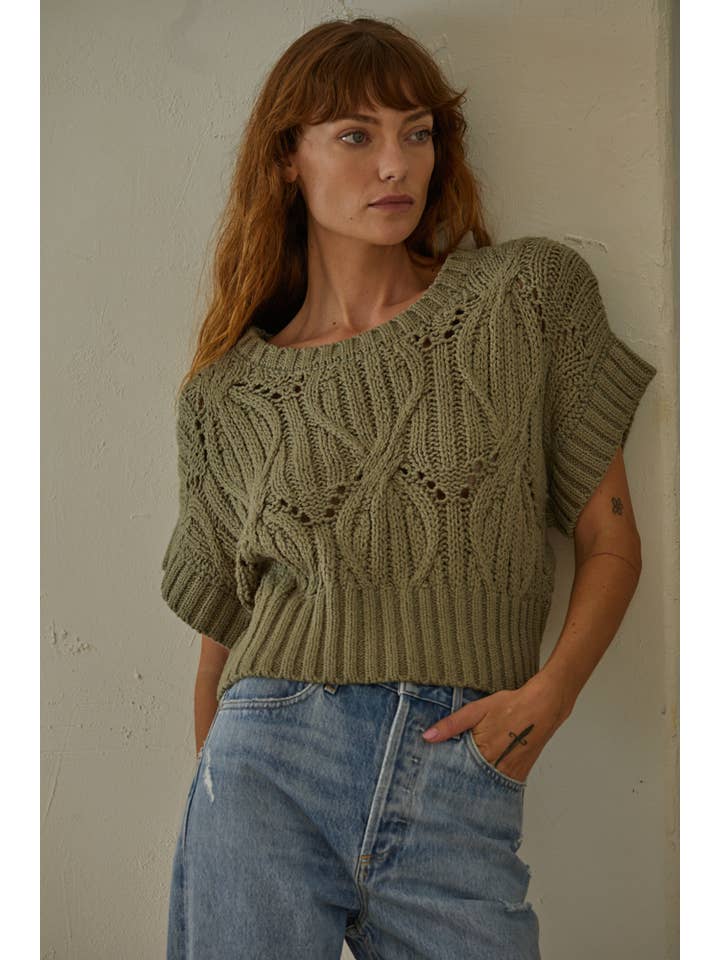 Cali Crochet Top - Olive