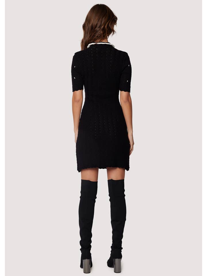 Perla Mini Sweater Dress - Black