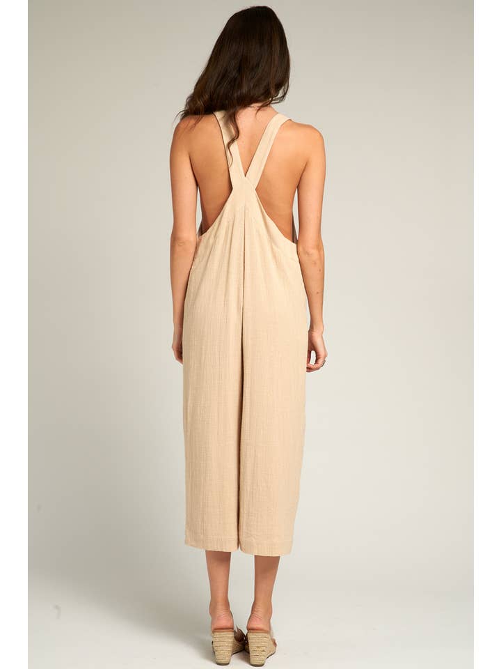 Sleeveless Jumpsuit - Beige