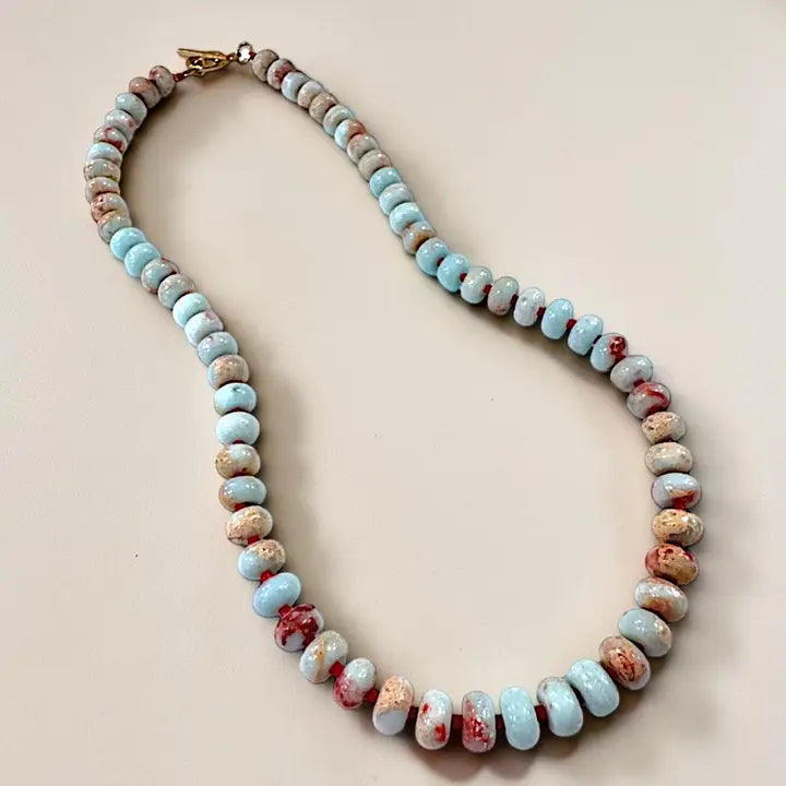 Bold Gemstone Beaded Necklace - Shoushan