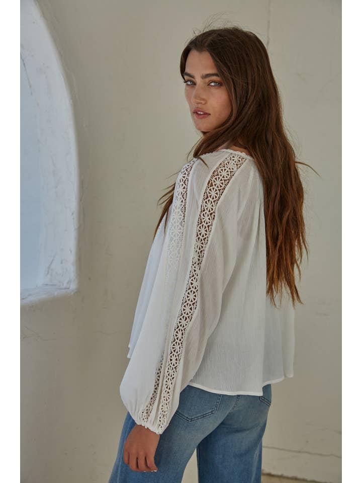 Ethereal Gauzy Top - White