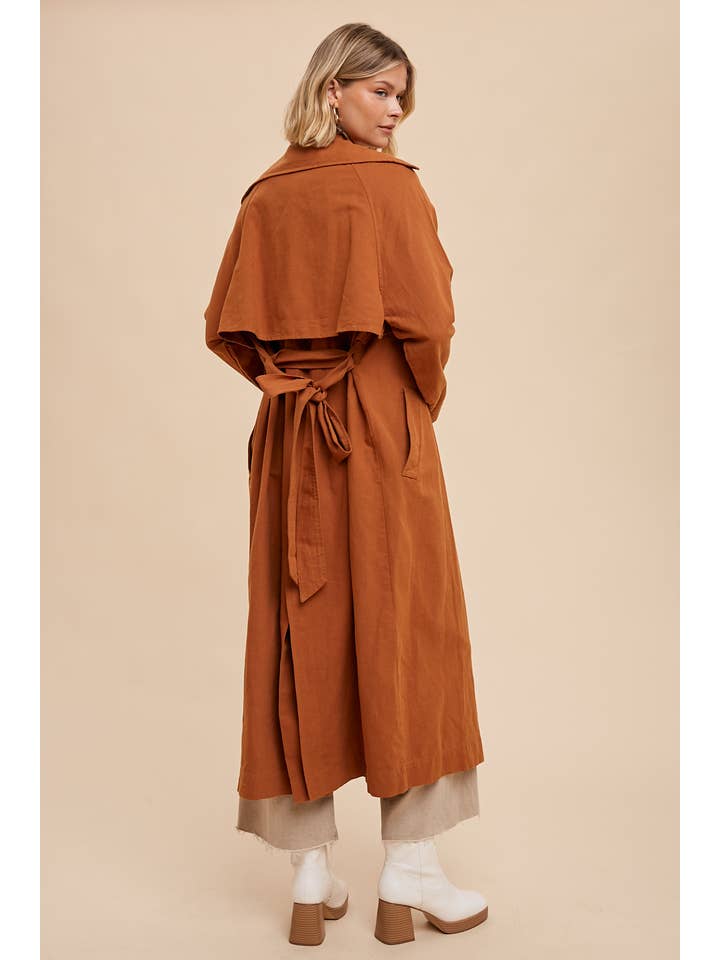 Long Line Trench Coat - Camel