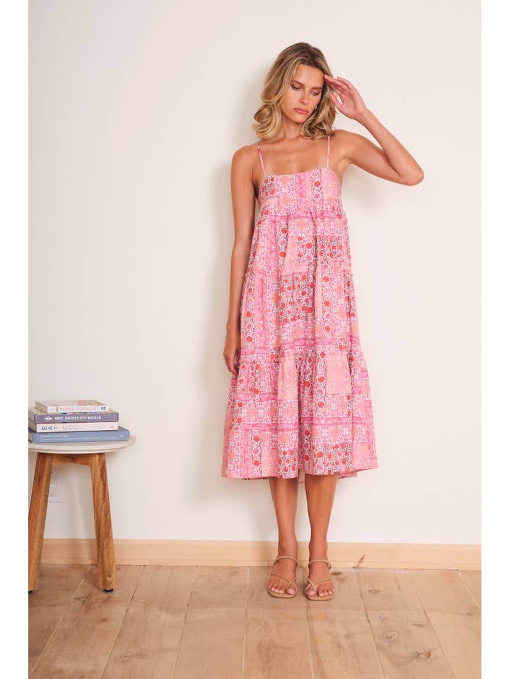 Noelle Dress - Pink Patchwork