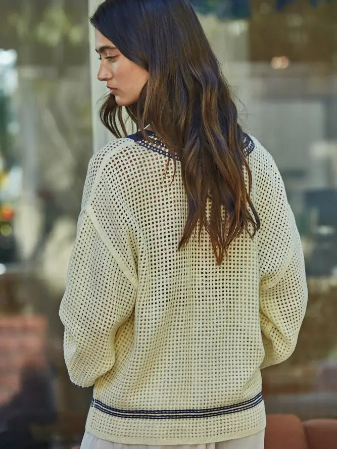 Crochet Palm Tree Cardigan - Ivory