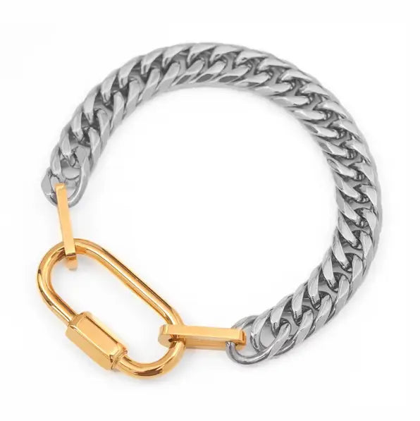 Abby Carabiner Chunky - Silver Two Tone