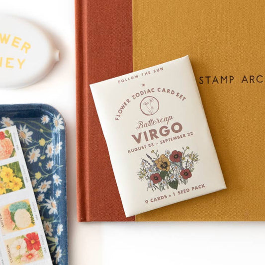 Flower Zodiac Sticker Card Set - Virgo