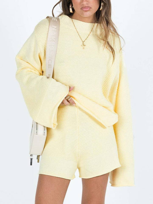 Flared Sleeve Lounge Set - Yellow