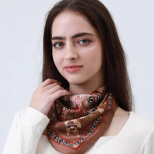 Vintage Print Bandana - Brown