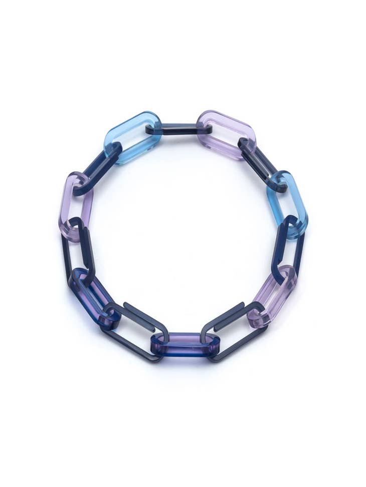 Supernova Chunky Chain Collar Necklace - Translucent Blue