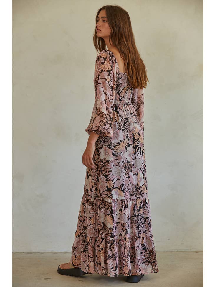 Lexie Maxi Dress - Pink and Black