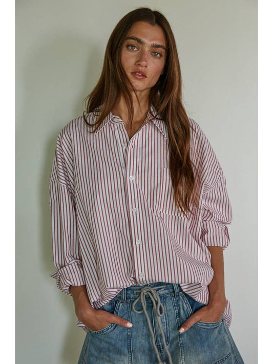 Van Ness Shirt - Ivory Red