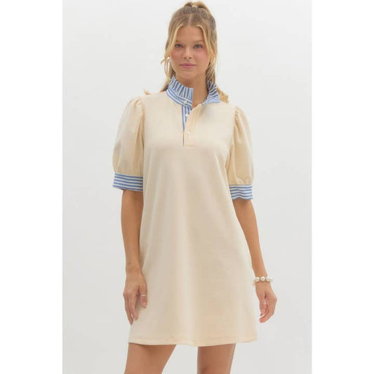 Pullover Polo Dress - Cream