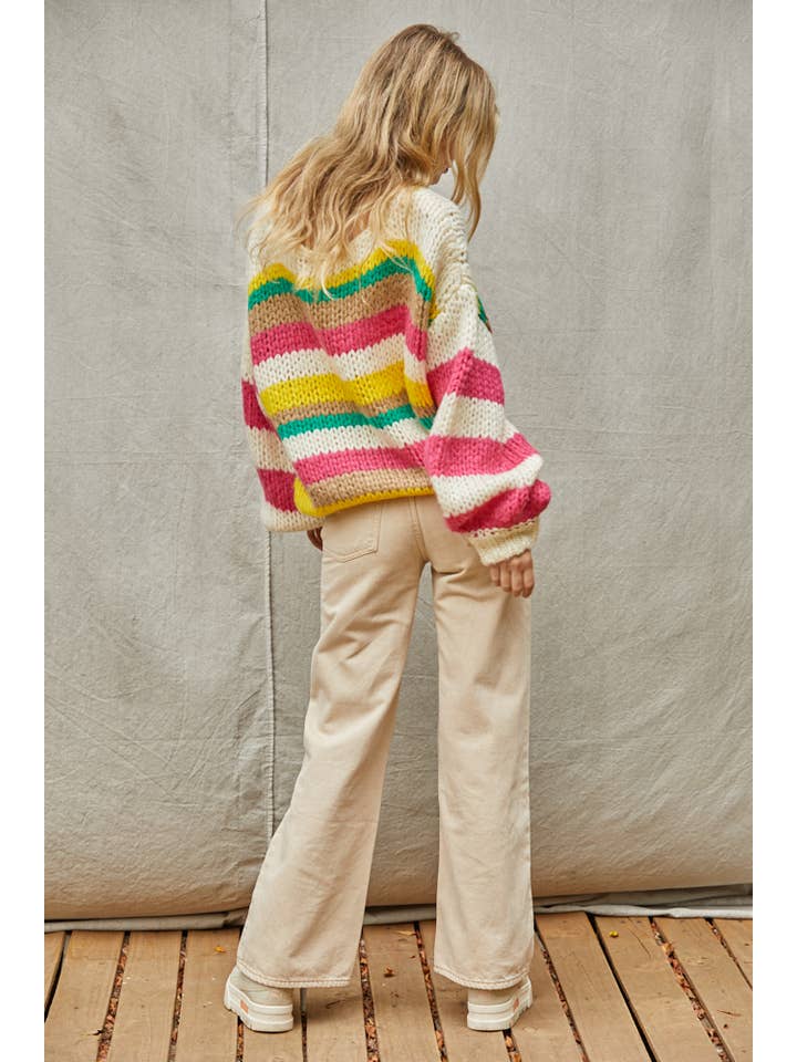 Monte Stripe Sweater - Ivory Multi