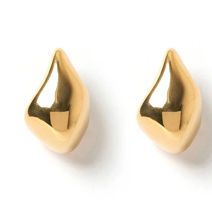 Geometric Drop Earrings - Yellow Gold