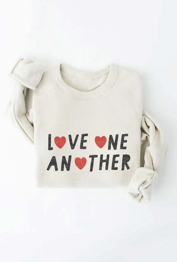 Love One Another Sweatshirt - Vintage White