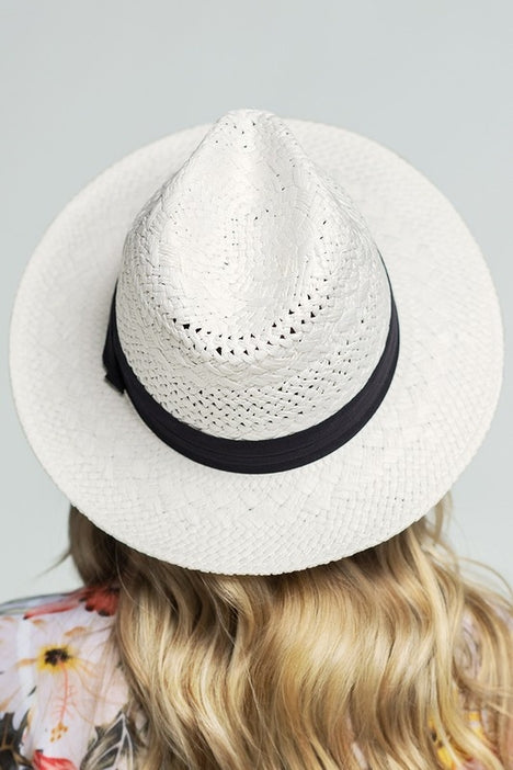 Boho Chic Summer Panama Hat - White