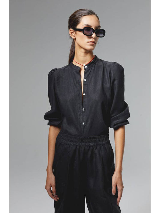 Meknes Linen Shirt - Black