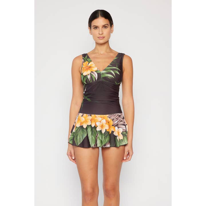 Skirted Maillot Swimsuit - Aloha Brown