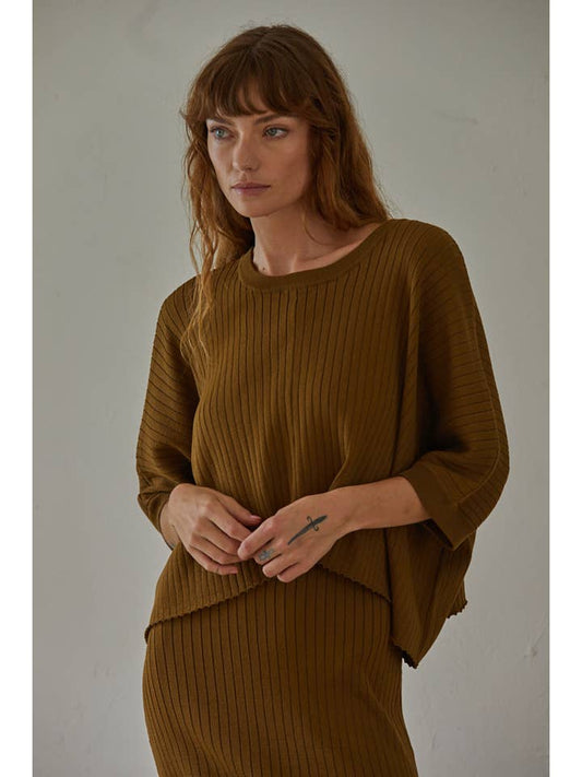 Off The Grid Top - Olive Brown