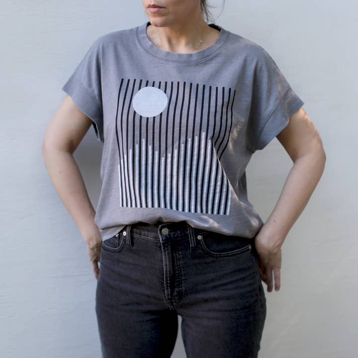 Glacier Geometric Alpine Mountains Boxy Tee