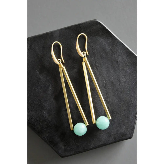 Amazonite Geometric Earrings