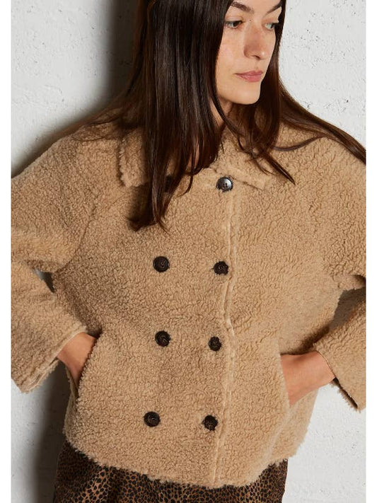Button Down Collared Jacket - Beige