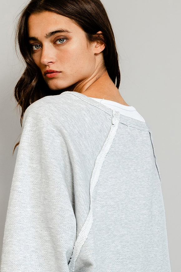 French Terry Top - Heather Grey