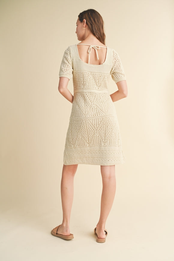 Crochet Mini Dress - Natural