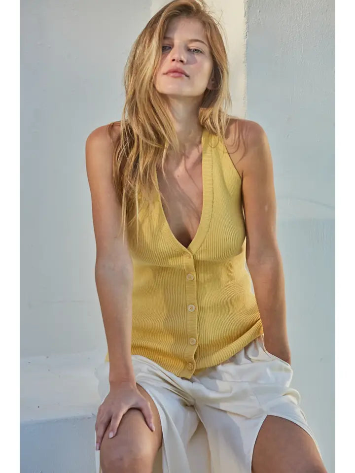 Halter Vest Top - Honey